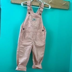 Toddler 2T light pink denim overalls